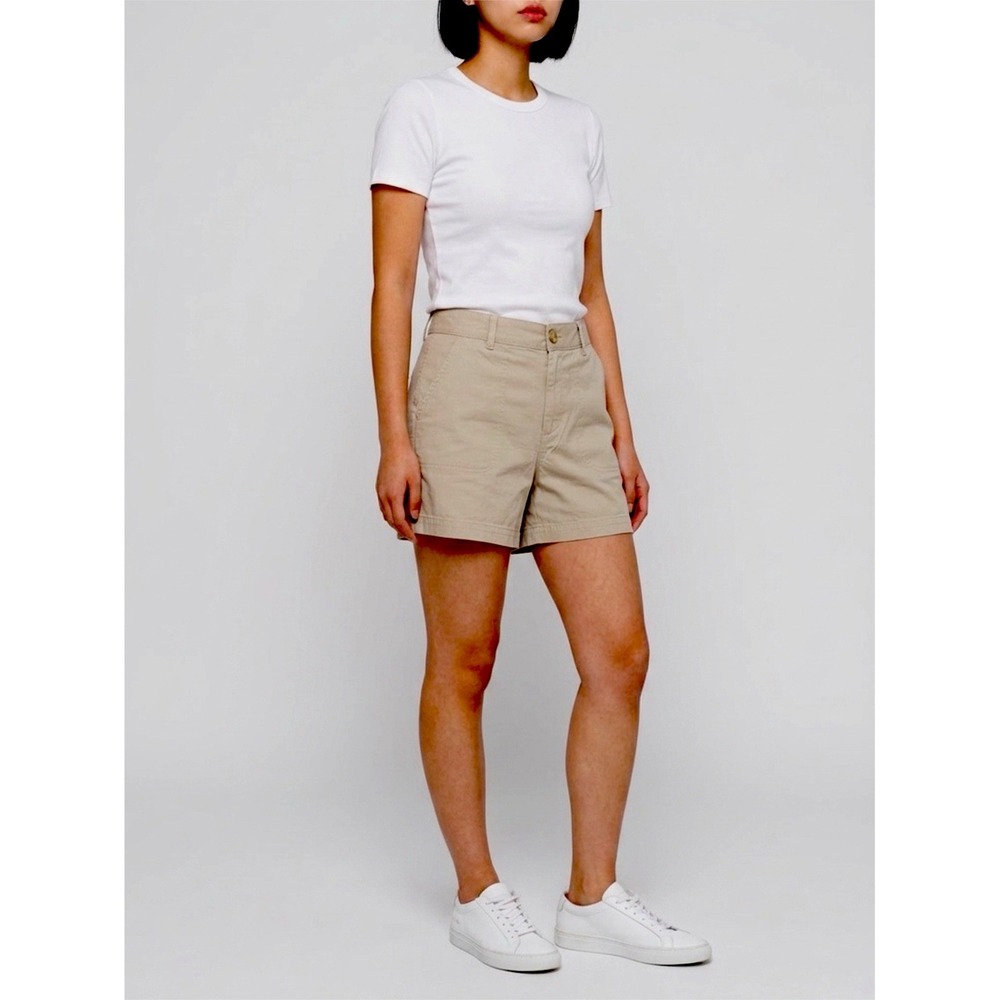 Eddie Bauer Women's Ripstop Shorts Size 10 Tan 5" Inseam Stretch Cotton NWT